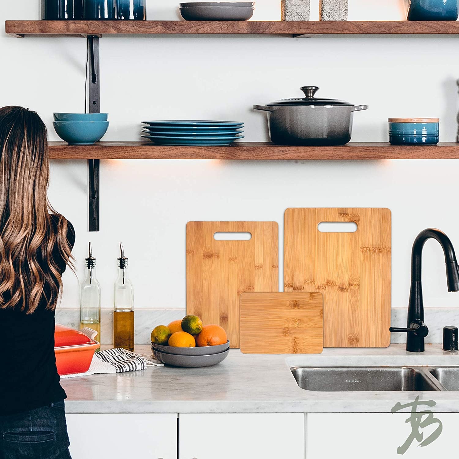 3-Piece Bamboo Cutting Board Set; 3 Assorted Sizes of Bamboo Wood Cutting Boards for Kitchen