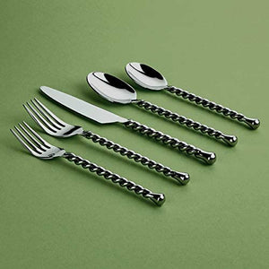 20-Piece Silverware Silver Tear Collection Polished Stainless Steel Flatware Sets, Service for 4