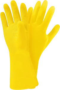 3 Pairs Yellow Cleaning Dish Gloves, Professional Natural Rubber Latex Gloves, Kitchen Dishwashing Gloves (3 Pairs)