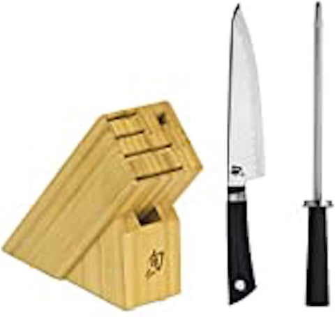 Image of Cutlery Sora 3-Piece Build-A-Block Set, Kitchen Knife and Knife Block Set, Includes 8” Chef'S Knife, Honing Steel, & Knife Block, Handcrafted Japanese Kitchen Knives