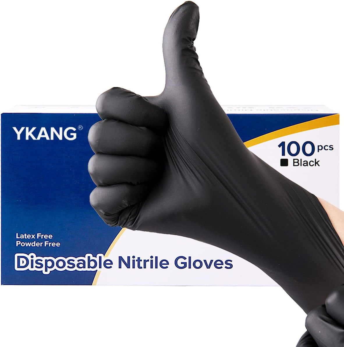 Black Disposable Nitrile Gloves,Latex Free Disposable Gloves 100 Pcs,Food Safe Food Prep Cooking Gloves