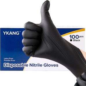 Black Disposable Nitrile Gloves,Latex Free Disposable Gloves 100 Pcs,Food Safe Food Prep Cooking Gloves