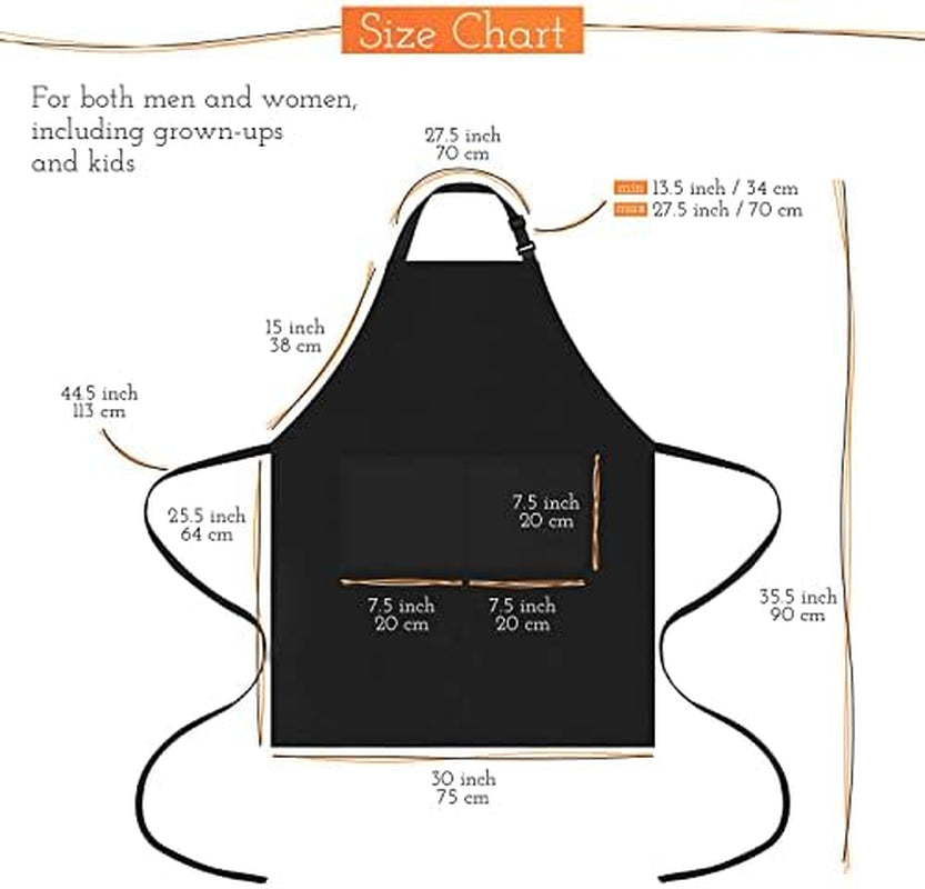 Unisex Chef Apron, Professional Apron, Oil and Water Resistant, Heavy Duty Breathable, Large Straps and Large Pockets