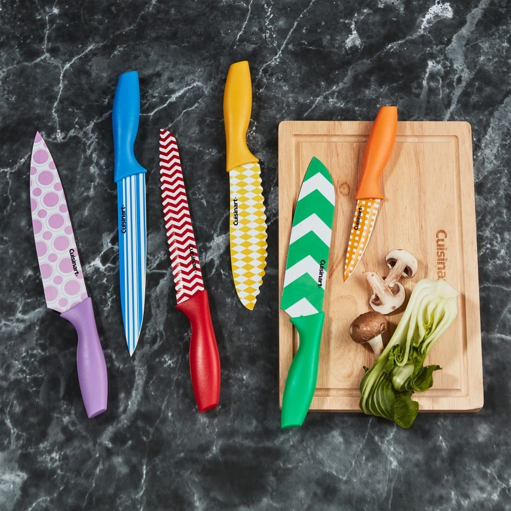 C55-12PR1 12-Piece Printed Color Knife Set with Blade Guards, Multicolored