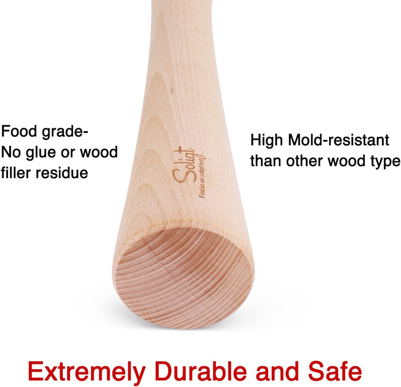 12" Sauerkraut Pounder for Mason Jars Vegetable Fermentation- One Piece of Solid Wood