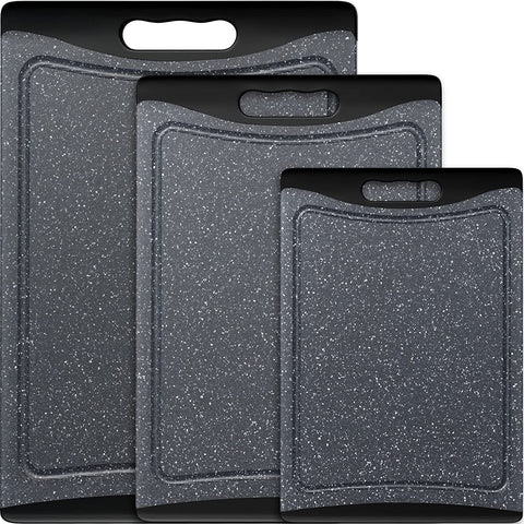 Image of Extra Large Cutting Boards, Plastic Cutting Boards for Kitchen (Set of 3), Dark Grey