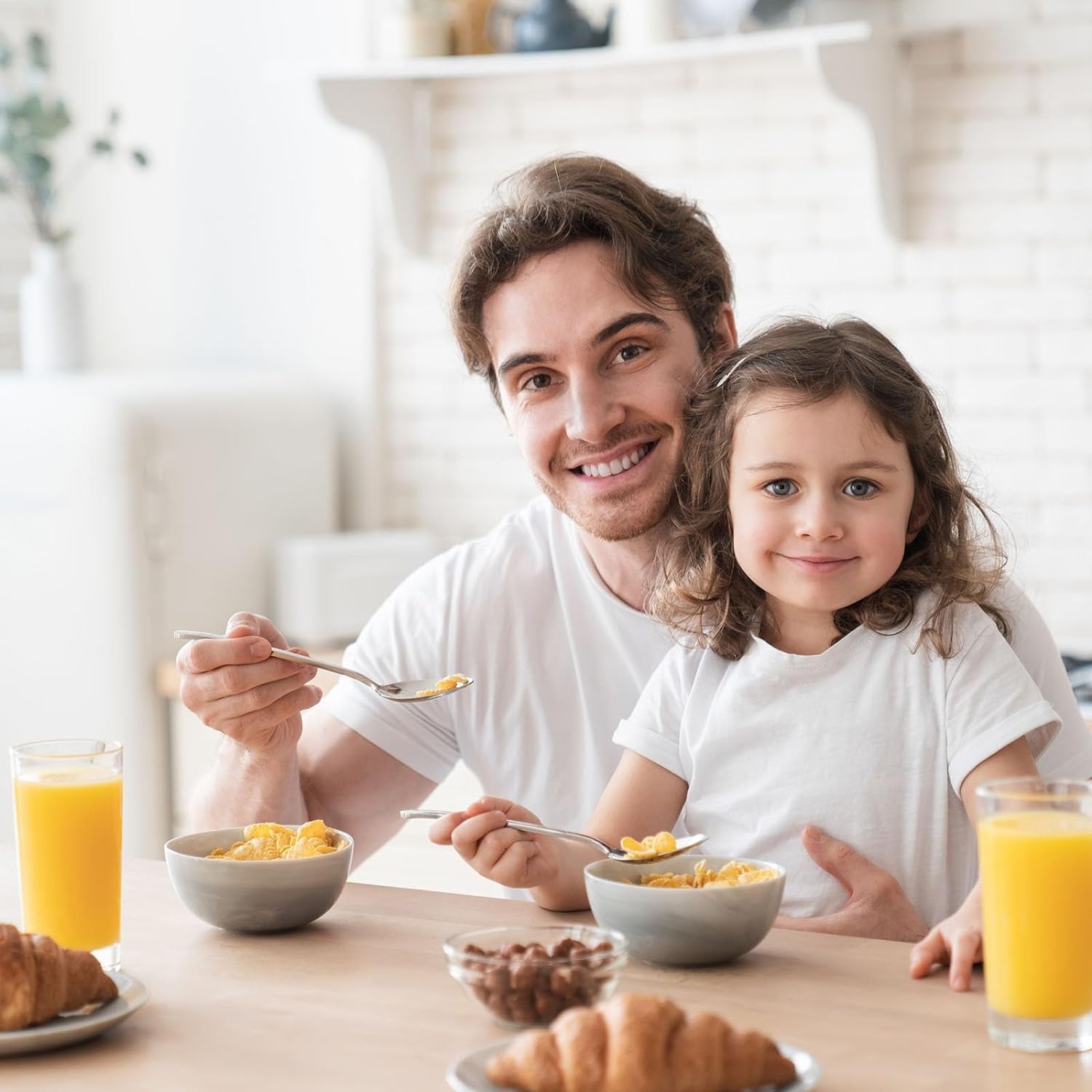8 Pieces Stainless Steel Kids Silverware Set, Child and Toddler Safe Flatware - 4Pcs Forks and 4Pcs Spoon, Cute Flatware Sets for Self Feeding Safe, Dishwasher Safe