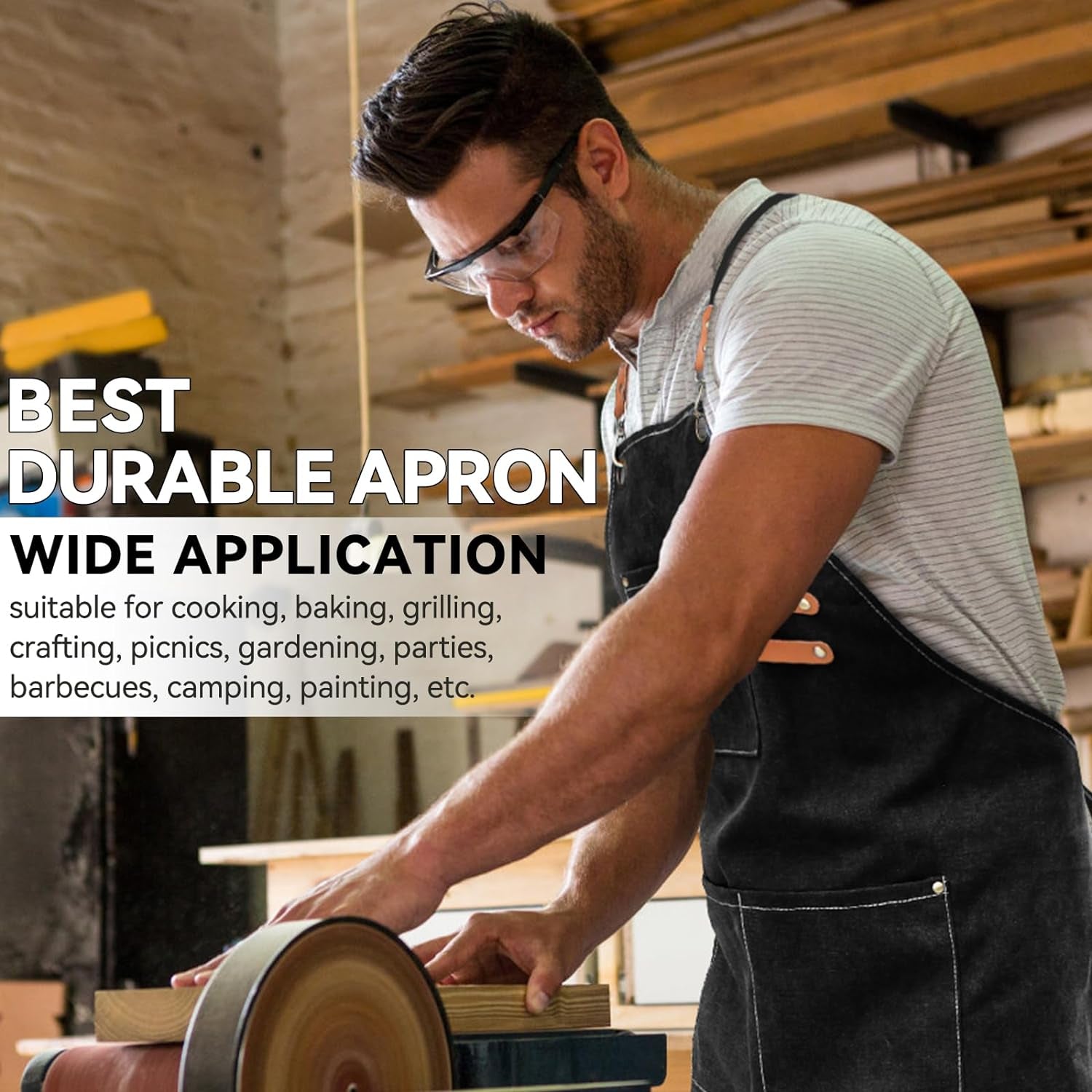 1-2 Pcs Kitchen Aprons for Women Men with Pockets, Adjustable Strap Chef Apron for Cooking Restaurant Work