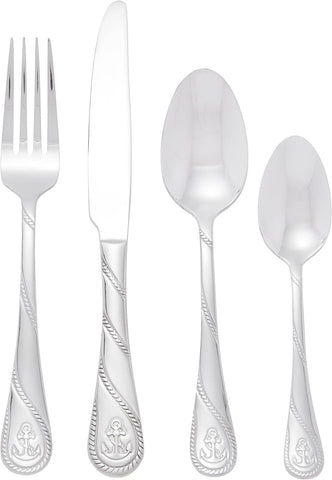 Image of Anchor 16-Piece Flatware Set, Stainless Steel