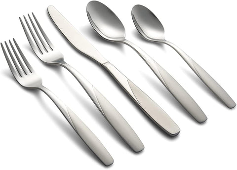 Image of Silversmiths Southview Sand 20 Piece Flatware Set, Service for 4, Silver