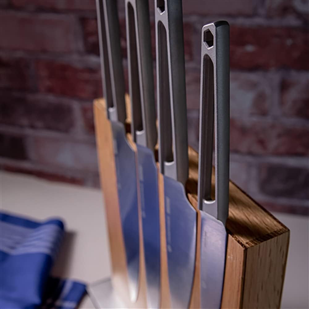 Magnetic Wood Knife Block for Kitchen Counter, Natural Oak, 11" X 3.5"