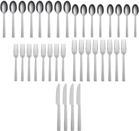 Chefs Table Hammered 45 Piece Everyday Flatware Set, Service for 8, 18/0 Stainless Steel,Silverware Set