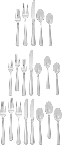 Image of Pearl Platinum Flatware, 20-Piece Set, Metallic