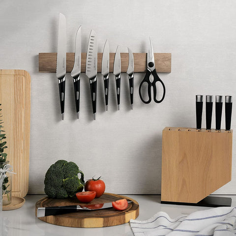 Image of 16.5'' Magnetic Knife Holder for Wall, Powerful Acacia Wood Magnetic Knife Strip Knife Rack for Kitchen Knives & Tools