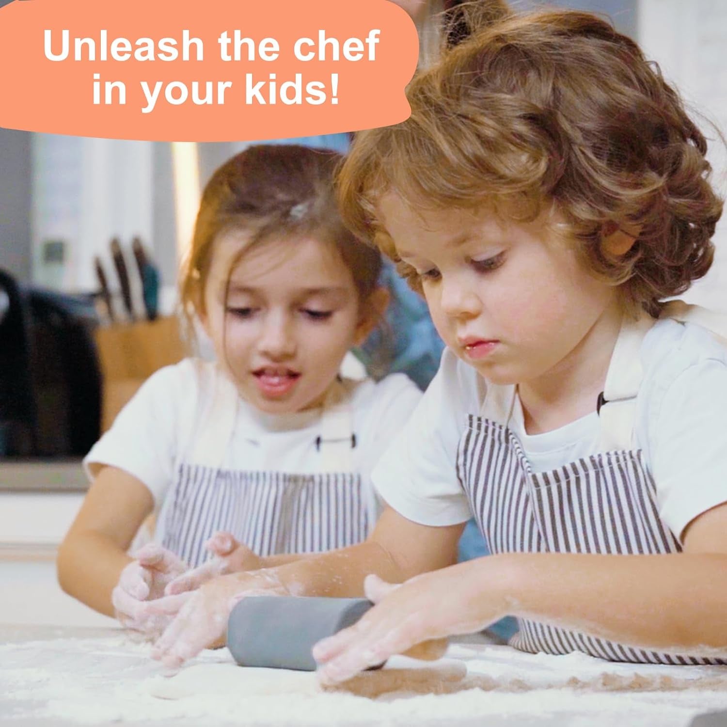 Kids Cooking and Baking Set with Carrying Box- 23PCS Real Kitchen Tools for Girls and Boys, Complete Kids Chef Set, Toddler Cooking Utensil and Kits with Kids Cutting Knives (Blue)