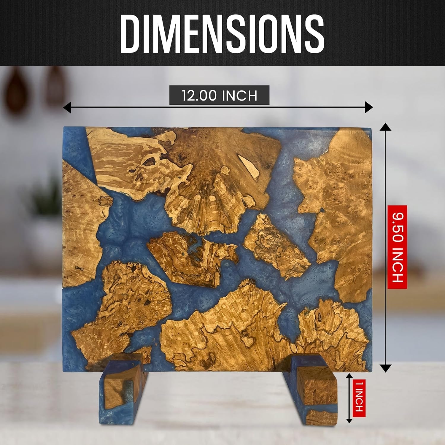 Magnetic Knife Block without Knives - Magnetic Knife Holder | Magnetic Knife Block for Kitchen Counter| Wooden Block Knife Holder | Kitchen Knife Magnetic Holder | Magnet Knife Block (Azure Blue)