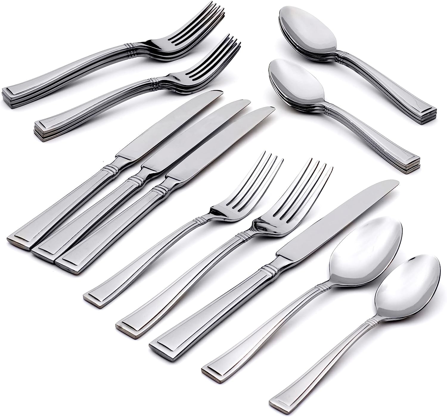 Butler 20 Piece Everyday Flatware, Service for 4, 18/0 Stainless Steel, Silverware Set