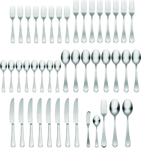 Image of H326045Al20 Satin Icarus 45 Piece Everyday Flatware Set, Service for 8