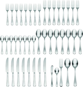 H326045Al20 Satin Icarus 45 Piece Everyday Flatware Set, Service for 8