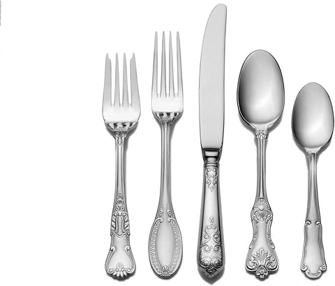 Image of Hotel Lux 77-Piece 18/10 Stainless Steel Flatware Set, Silver, Service for 12 -