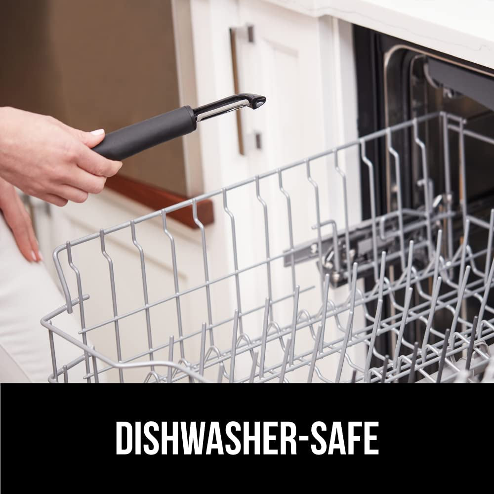 Sharp Stainless Steel Swivel Vegetable Peeler, Comfortable Handle, Dishwasher Safe, Kitchen Food Peelers, Easy Peeling, Peel Vegetables, Apple, Potato, Corn, Safe Blade Guard, Black