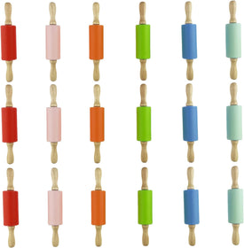 18 Pack Small Rolling Pin for Kids, 9 Inch Kids Rolling Pin for Home Kitchen (6 Colors)