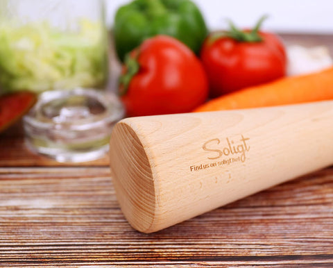 Image of 12" Sauerkraut Pounder for Mason Jars Vegetable Fermentation- One Piece of Solid Wood