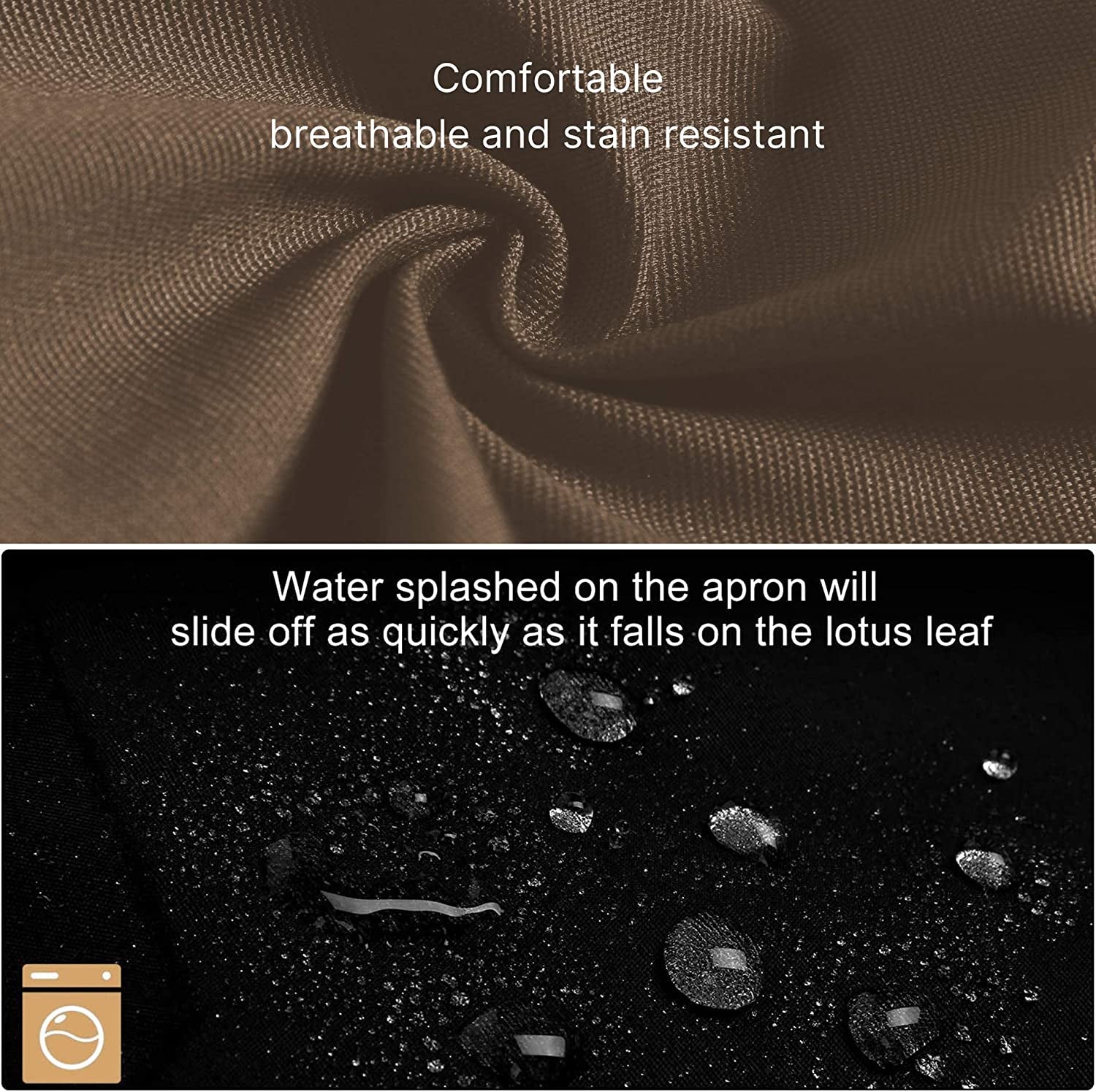 Aprons for Women Men BBQ Chef Cooking Artist Water Drop Resistant Canvas Adjustable Kitchen Apron with Pockets for Unisex Grill Baking Painting Art Stylist Dishwashing Comfortable Aprons (Khaki)