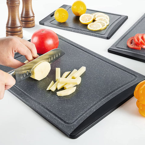 Image of Extra Large Cutting Boards, Plastic Cutting Boards for Kitchen (Set of 3), Dark Grey