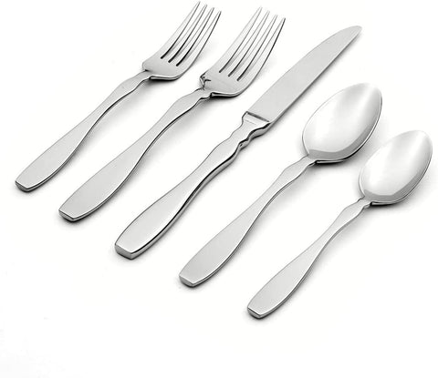 Image of Figura 20 Piece Everyday Flatware Set, Service for 4, 18/0 Stainless Steel, Silverware Set, B282020AL20