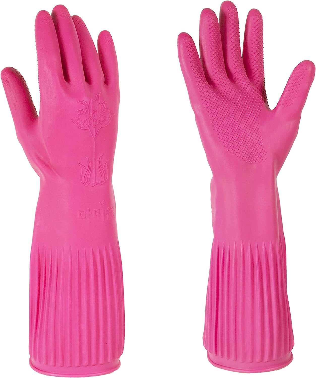 Golden Non-Slip Reusable Kitchen Rubber Gloves (Large, 1 Pairs ), Cleaning, Kitchen