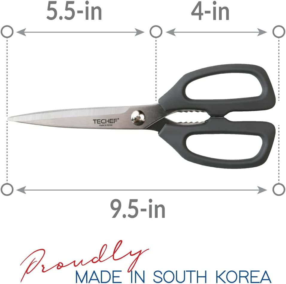 Kitchen Shears, All Purpose Scissors, Dishwasher Safe, Heavy Duty Meat Scissors Poultry Shears, Stainless Steel, Made in Korea (Dark Gray)