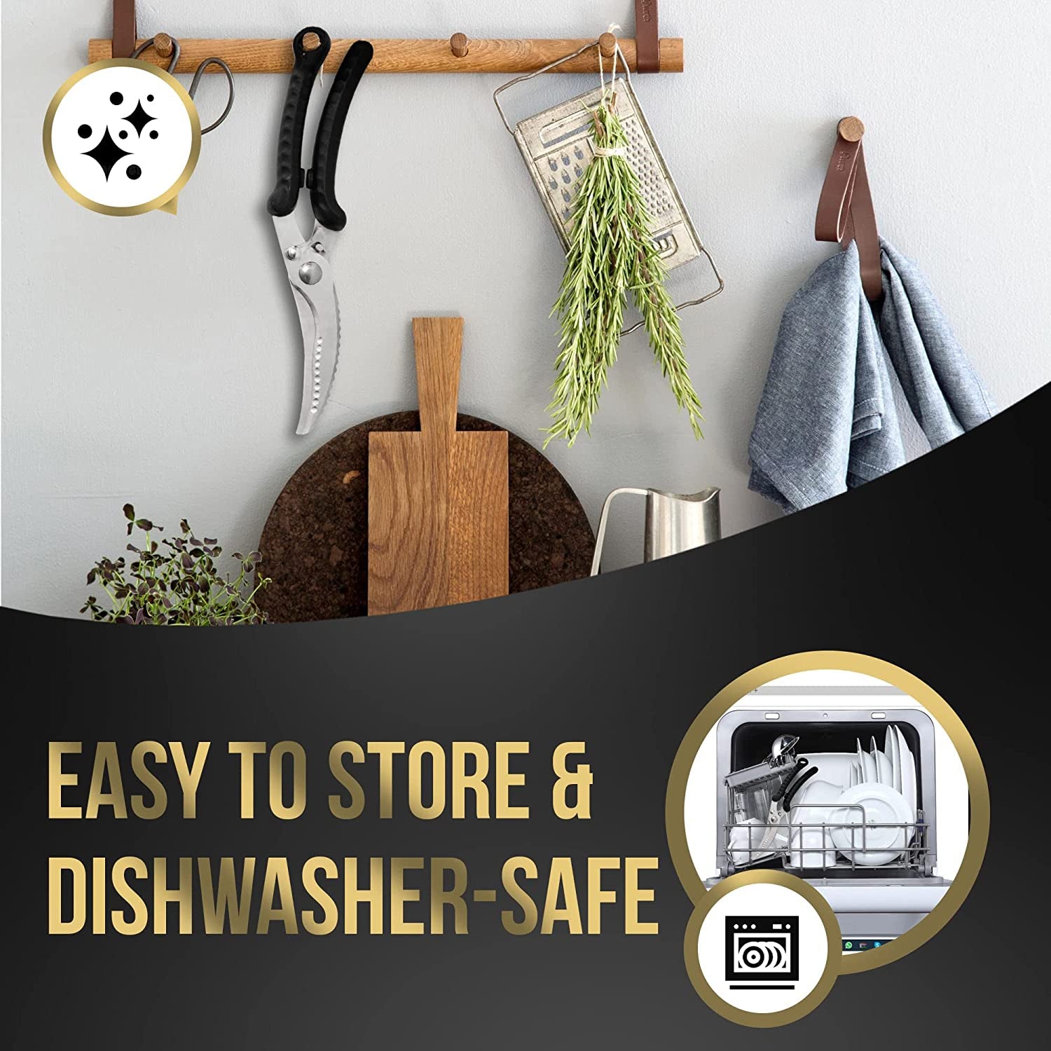 Kitchen Shears Heavy Duty Kitchen Scissors, Cooking Scissors, Dishwasher Safe Meat Scissors, Kitchen Shears for Chicken, Bone, Poultry, Vegetable, Fish.