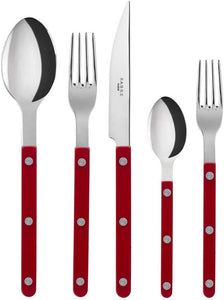 Paris Flatware Set Burgundy Bistrot Stainless Steel 5-Pieces Service for 4 (20-Pieces) Red