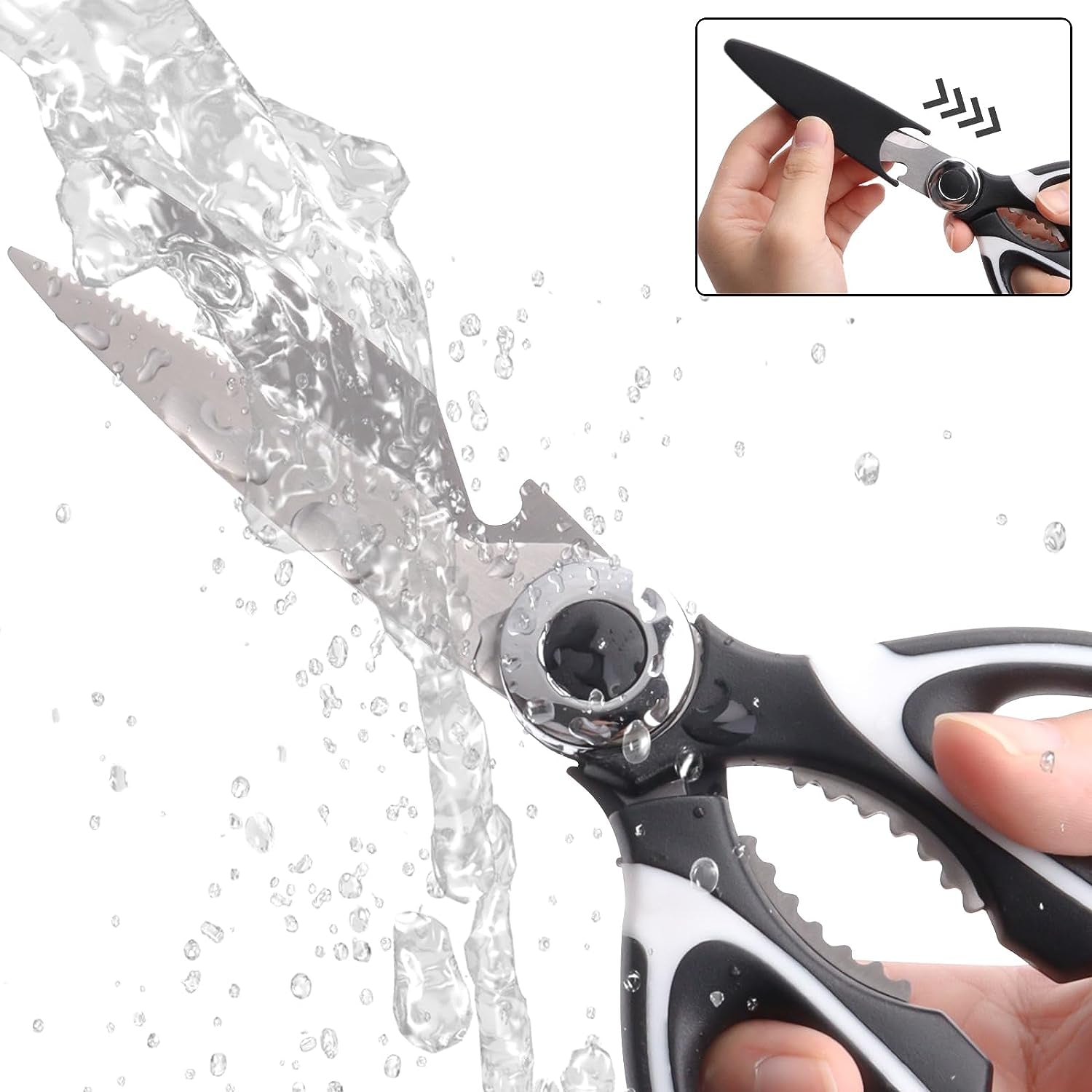 Kitchen Shears, 2-Pack Heavy Duty Kitchen Scissors, Dishwasher Safe Meat Scissors, Stainless Steel Herb Scissors General Use for Chicken, Poultry, Fish, Chive, Meat, Basil, Multipurpose Sharp Sissors