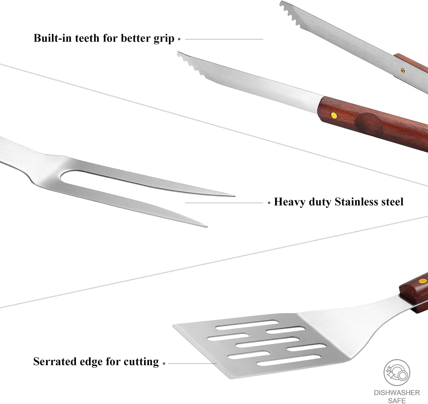 13Pcs Grill Tools Set for Outdoor Grill Heavy Duty Grill Utensils Set Stainless Steel BBQ Grill Accessories Kit Grill Spatula Tong Skewers Stored in Sturdy Cases