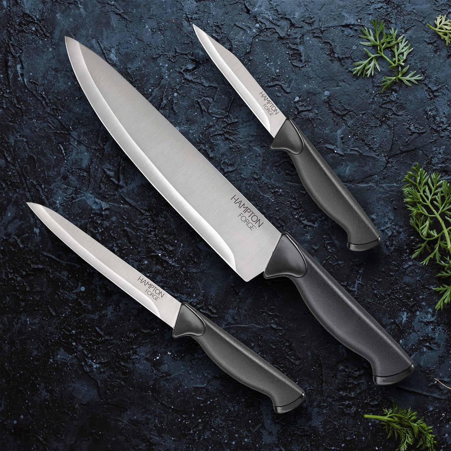 Emmet 3 Piece Cutlery Set, 0.60 LB, Black