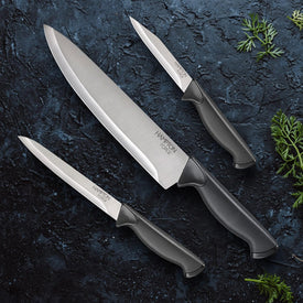 Emmet 3 Piece Cutlery Set, 0.60 LB, Black