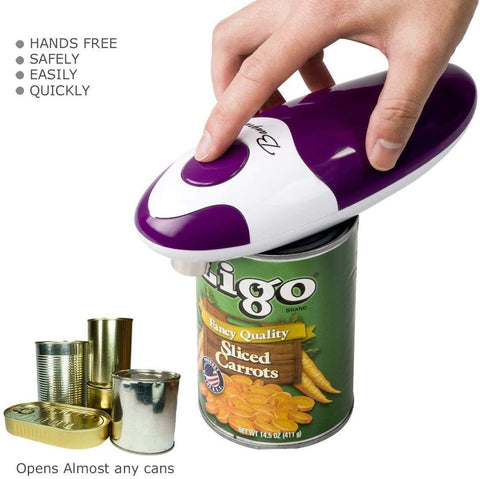 Image of Kitchen Automatic Safety Cordless One Tin Opener& Professional Electric Opener.One-Touch Switch .Smooth Can Edge.Being Friendly to Left-Hander and Arthritics!(Purple)