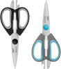 Scissors, Kitchen Scissors with Sharp Stainless Steel Blades and Soft Handles, All Purpose Scissors, 2Pcs, 8.5", Blue&Grey