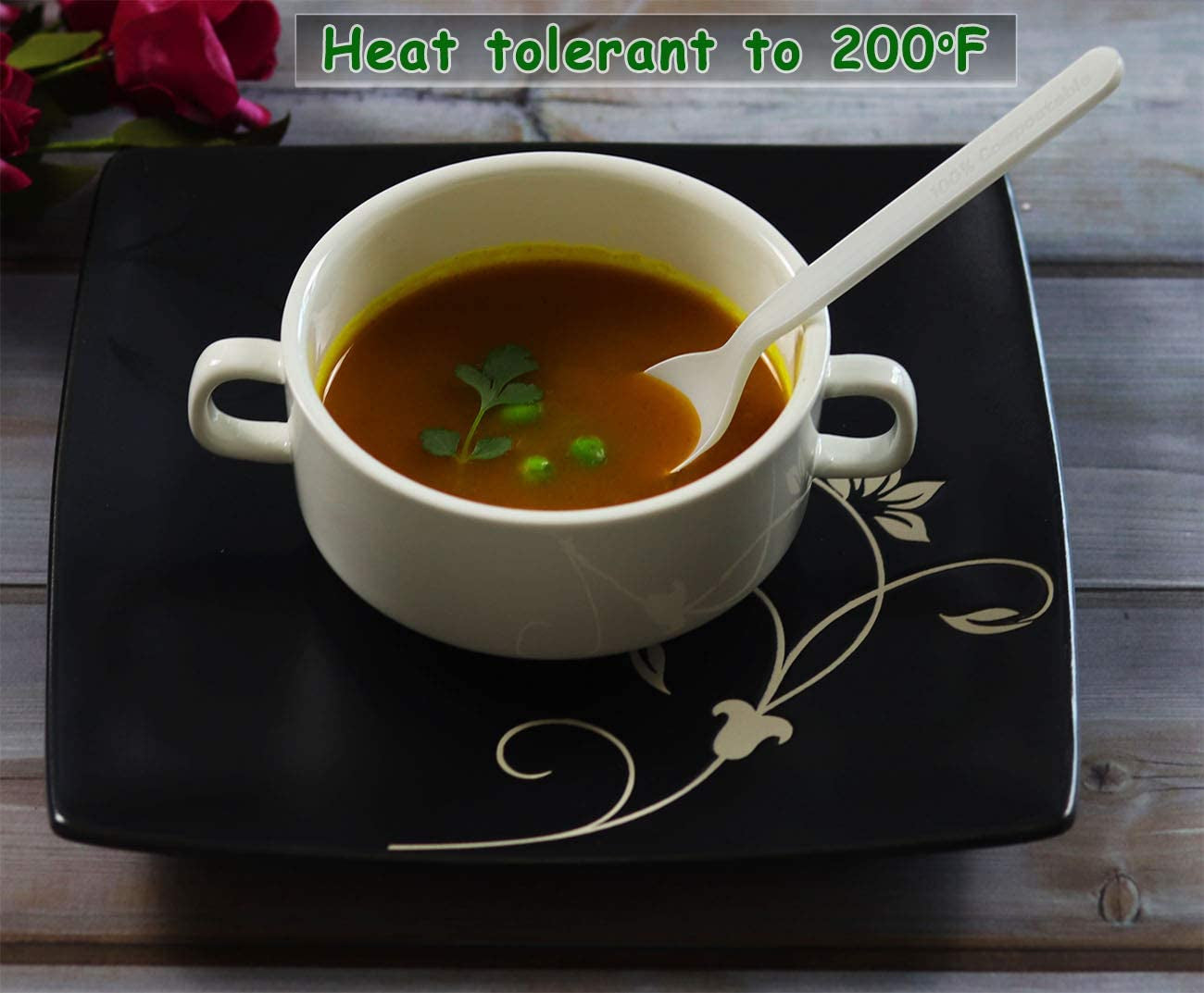 300 Count 7" Heavy-Duty Compostable Cutlery Set,100 Forks 100 Spoons 100 Knives,Bpi Certified Large T Disposable Bio-Based Cutlery