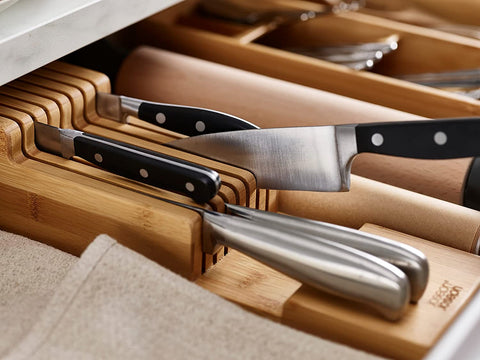 Image of Drawerstore Knife Organizer, Holds up to 9 Knives, Kitchen Organization & Drawer Storage - Bamboo