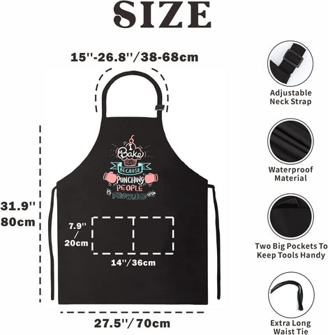 Image of Funny Baking Aprons for Women Men, Cute Baking Gifts for Bakers, Kitchen Cooking Aprons with 2 Pockets - Birthday Housewarming Christmas Apron Gifts for Mom Wife Husband Sister Grandma