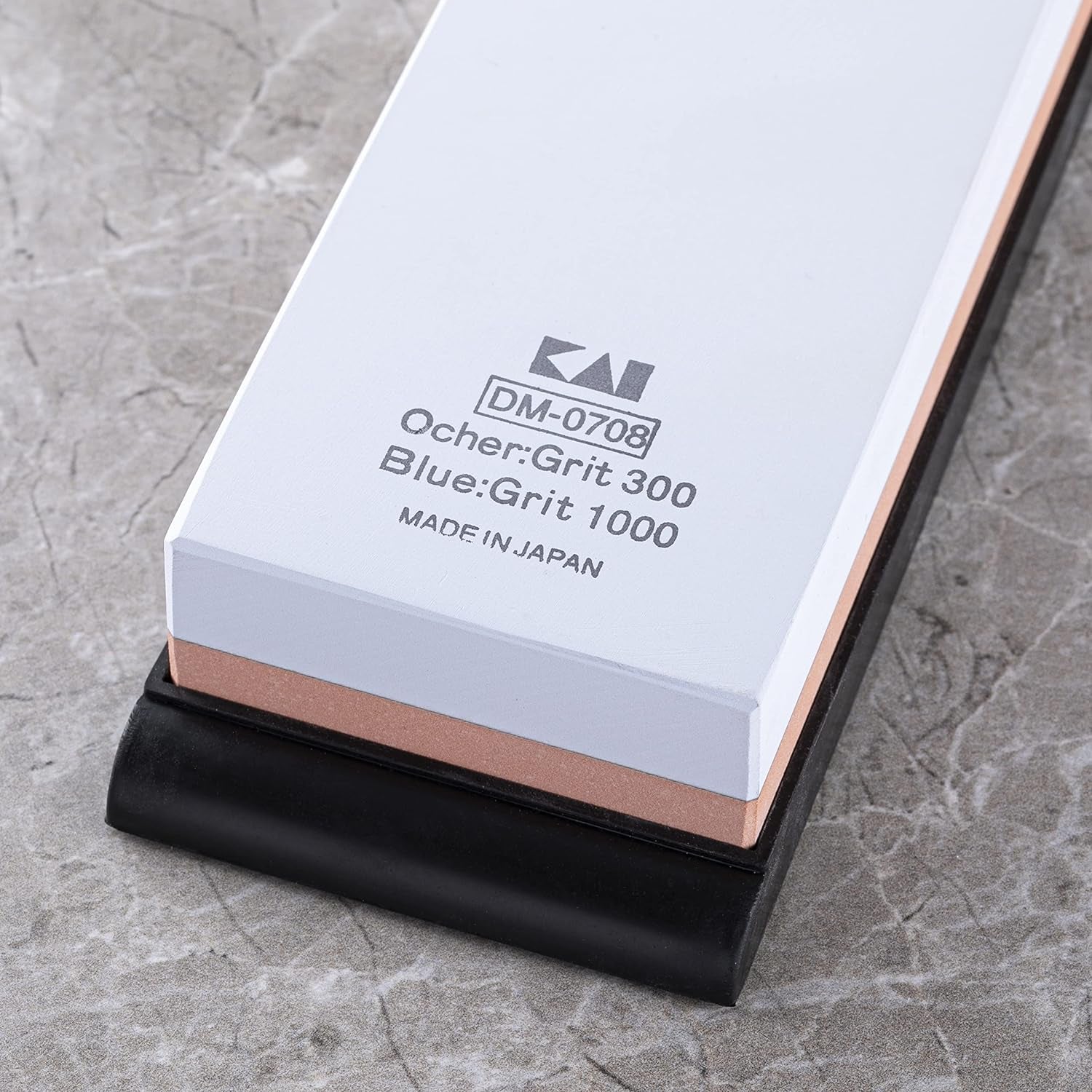 Combination Whetstone for Knife Sharpening, 300 and 1000 Grit, DM0708, 6", Light Gray