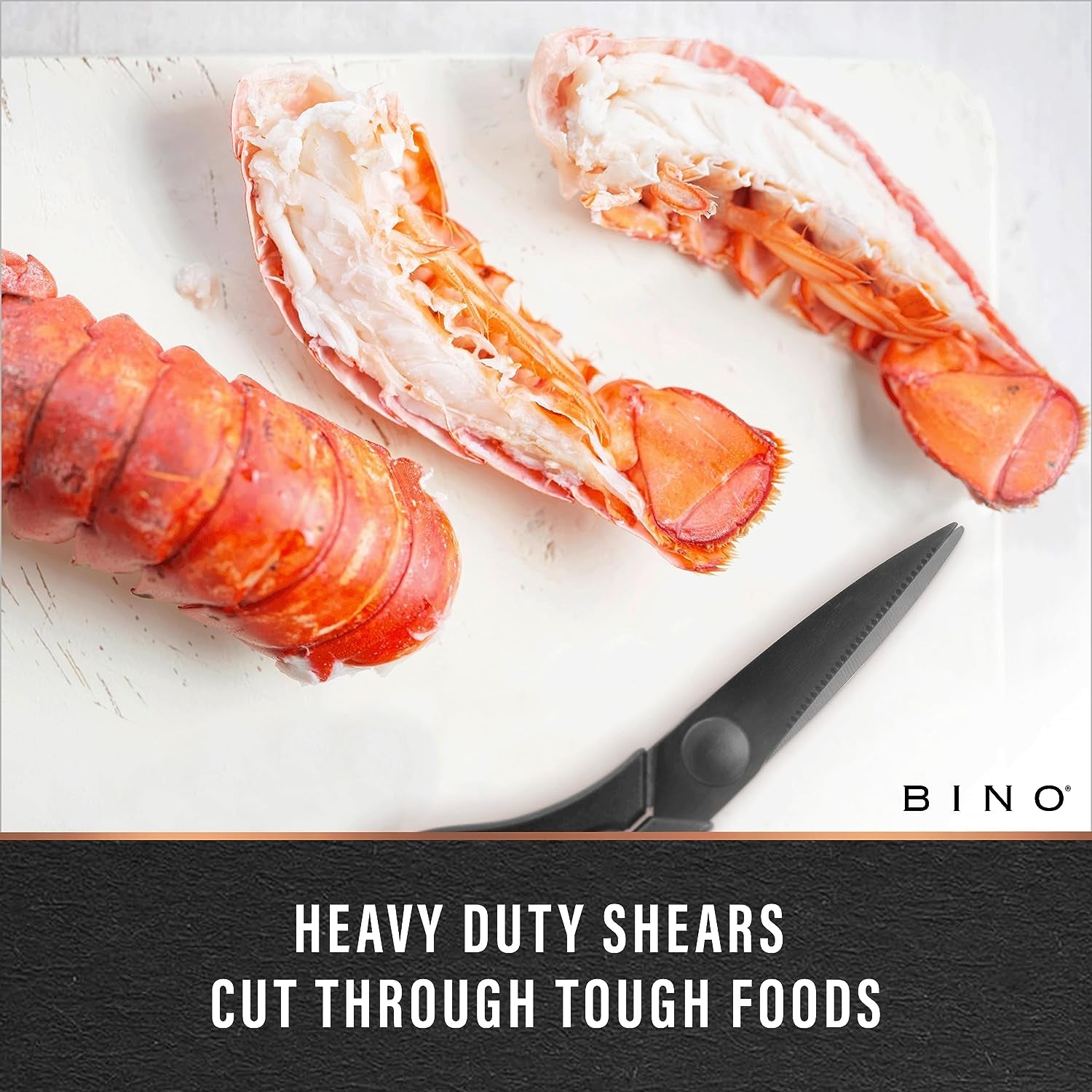 Stainless Steel Blade Kitchen Shears - Black | Strong & Sharp Kitchen Shears | Cooking Scissors | Food Shears | Vegetable Scissors | Poultry Meat & Bone Cutting Scissors | Utility Kitchen Tool