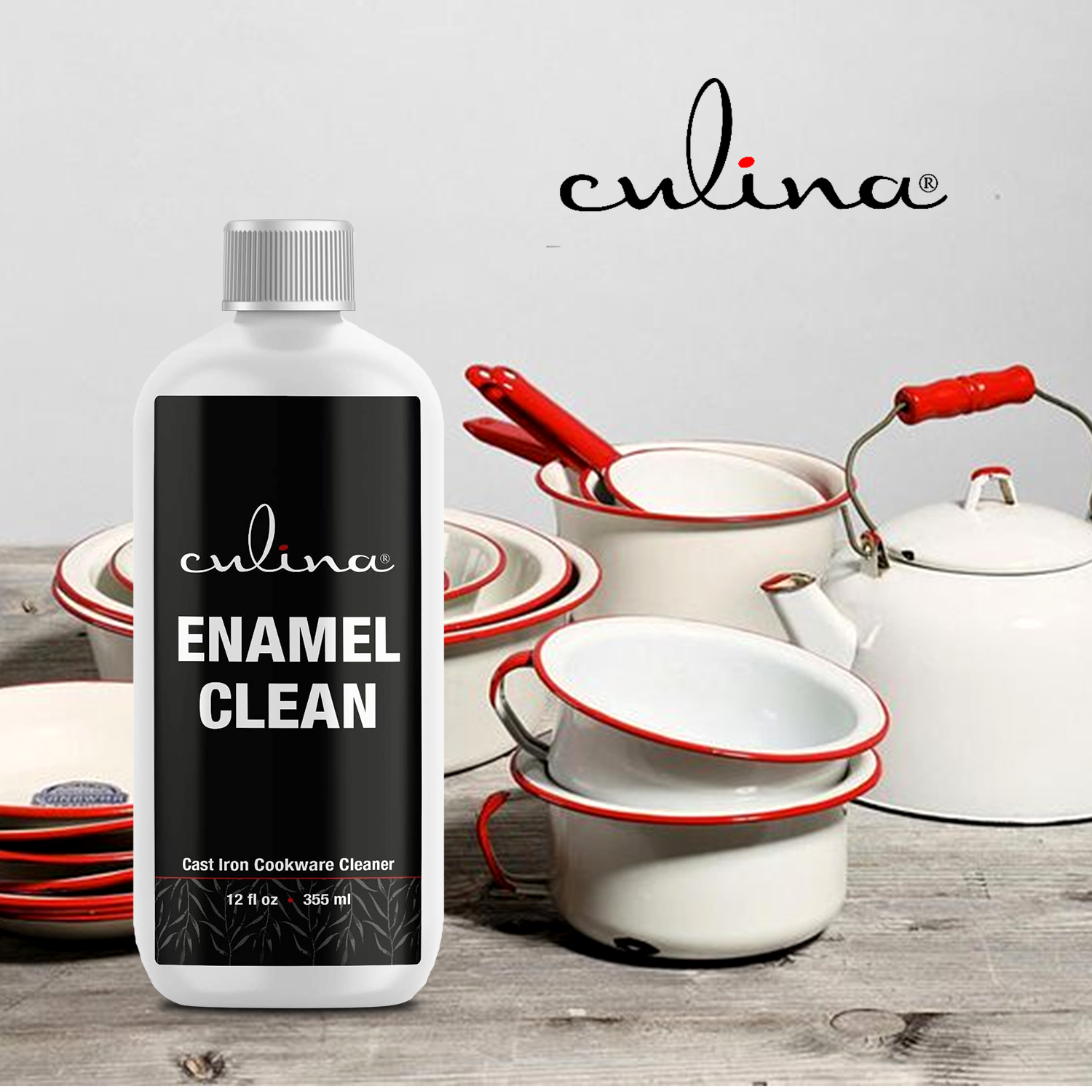 Culina Enamel Clean |  Kosher OU Certified | 12 oz | Made in USA - Livananatural