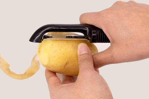 Image of Potato Peeler Vegetable Peeler Apple Peeler Fruit Peeler for Kitchen Peeler Sharp Stainless Steel Swivel Blades Peeler Good Grip Handle Built-In Potato Eye Remover