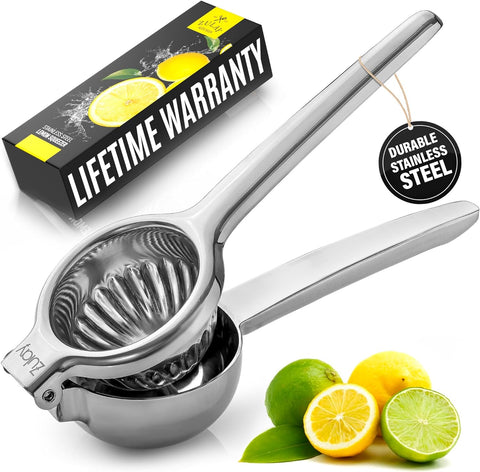 Image of Lemon Squeezer Stainless Steel with Premium Quality Heavy Duty Solid Metal Squeezer Bowl - Large Manual Citrus Press Juicer and Lime Squeezer Stainless Steel - by