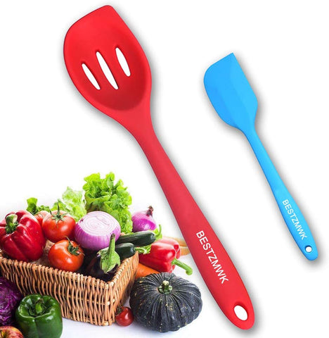 Image of Kitchen Utensil Set - 11 Cooking Utensils - Colorful Silicone Kitchen Utensils - Nonstick Cookware with Spatula Set - Colored Best Kitchen Tools Kitchen Gadgets