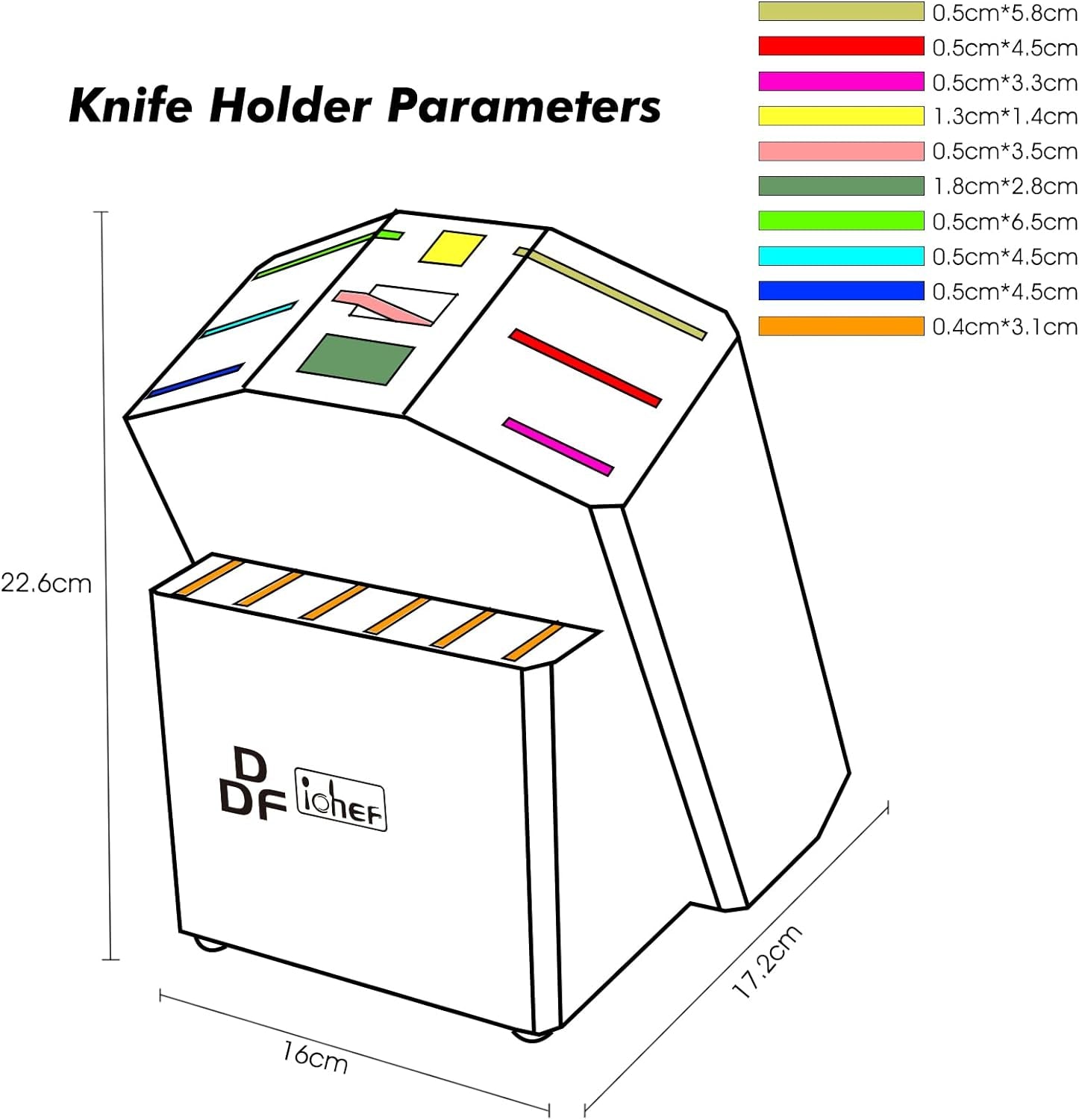Universal Knife Block 15 Slots, Acacia Wood Knife Block without Knives, Knife Storage Block, Countertop Block Knife Holder and Organizer for Easy Kitchen Knife Storage